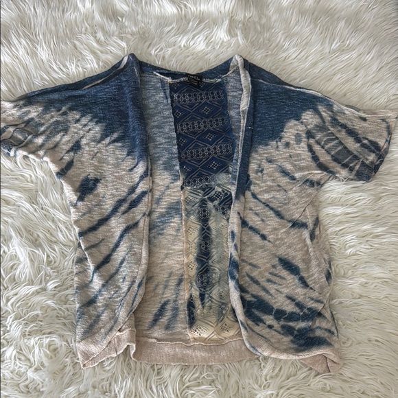 Rue21 Sweaters - Rue21 Blue and Cream Open-Front Cardigan